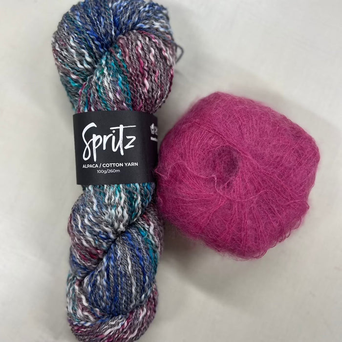 Vibrant Bliss Scarf Knit Kit-Knitting Kit-Wild and Woolly Yarns