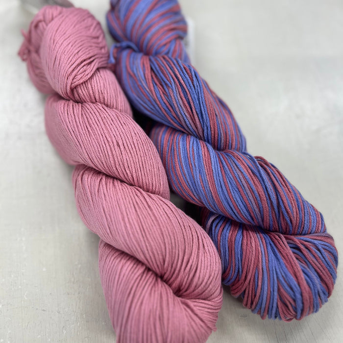 Waves Organic Wash Cloth Knit Kit-Knitting Kit-Wild & Woolly Yarns-Violets (3101)-Wild & Woolly Yarns