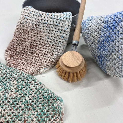 Waves Organic Wash Cloth Knit Kit-Knitting Kit-Wild and Woolly Yarns