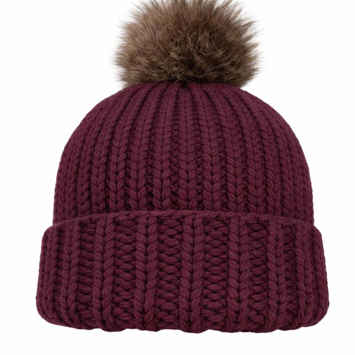 Wild & Woolly Beanie Knit Kit-Knitting Kit-Wild & Woolly Yarns-Deep Burgundy (4372)-Wild & Woolly Yarns