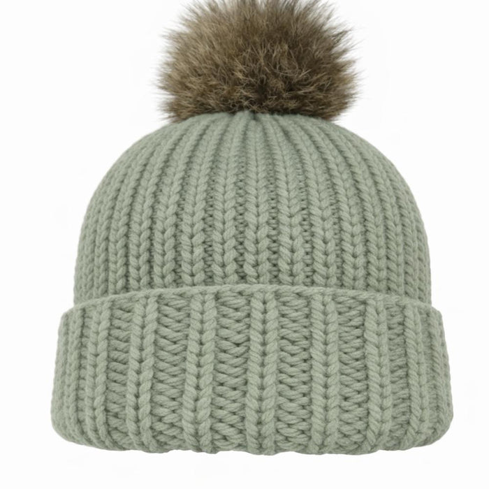 Wild & Woolly Beanie Knit Kit-Knitting Kit-Wild & Woolly Yarns-Dusty Light Green (8521)-Wild & Woolly Yarns