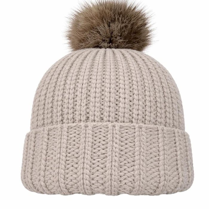 Wild & Woolly Beanie Knit Kit-Knitting Kit-Wild & Woolly Yarns-Taupe (2351)-Wild & Woolly Yarns
