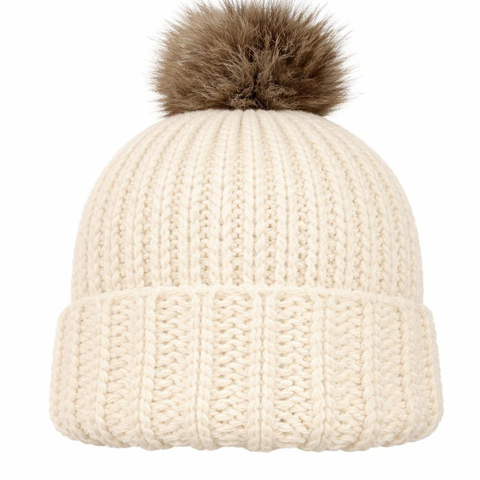 Wild & Woolly Beanie Knit Kit-Knitting Kit-Wild & Woolly Yarns-Whipped Cream (1012)-Wild & Woolly Yarns