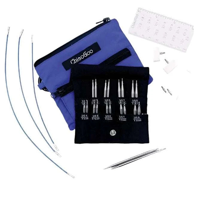 ChiaoGoo Twist Blue [Small] Shorties Set-Knitting Needles-Wild and Woolly Yarns
