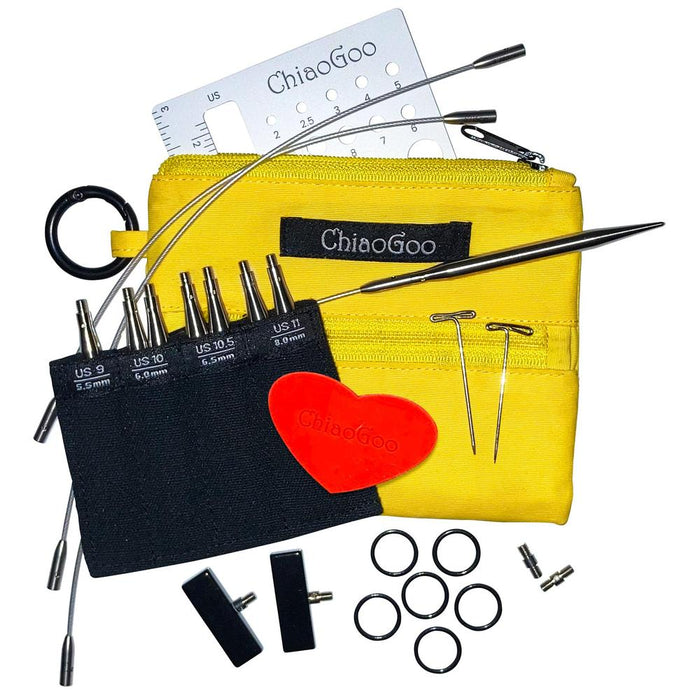 ChiaoGoo Twist Yellow [Large] Shorties Set-Knitting Needles-Knit Knacks-Wild & Woolly Yarns