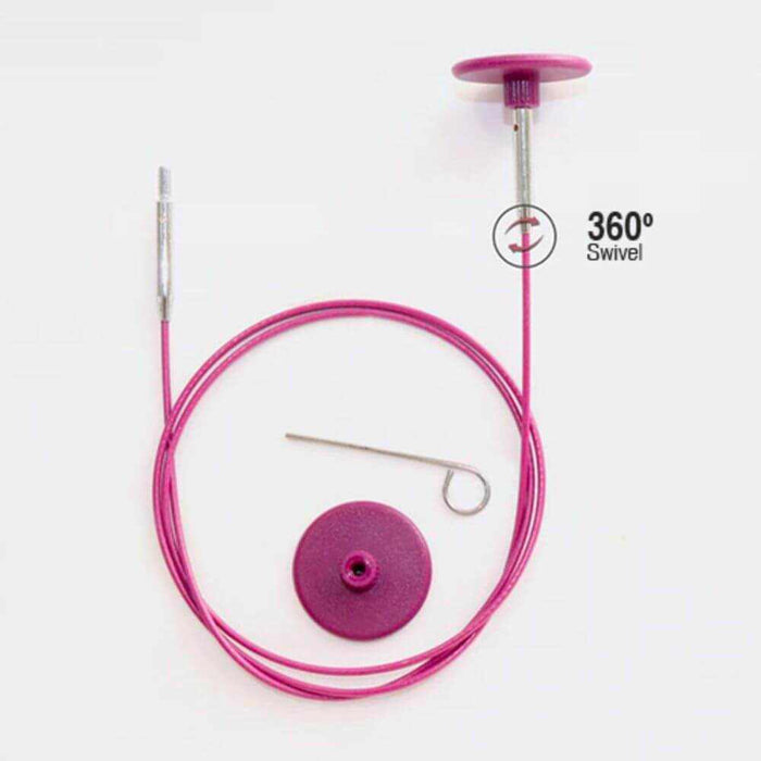 Knitpro Interchangeable Cables - 360 Deg Swivel-Knitting Needles-Trendy Trims-40cm (20cm to make 40cm / 16'' IC needle)-Wild & Woolly Yarns