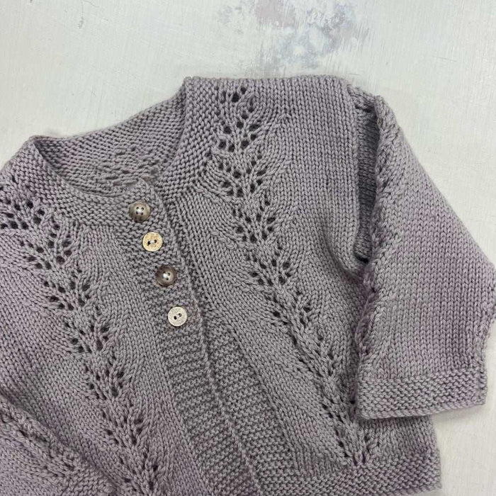 Abby Petite Cardigan & Hat Knit Kit-Needlecraft Kits-Wild & Woolly Yarns-Seashell Pink (390)-0-3 Months-Wild & Woolly Yarns