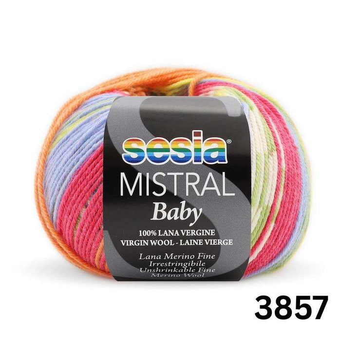 Rolled Edge Baby Sweater Knitting Kit-Needlecraft Kits-Wild & Woolly Yarns-Summer Days (3857)-Newborn / 3 Months / 6-9 Months-Wild & Woolly Yarns