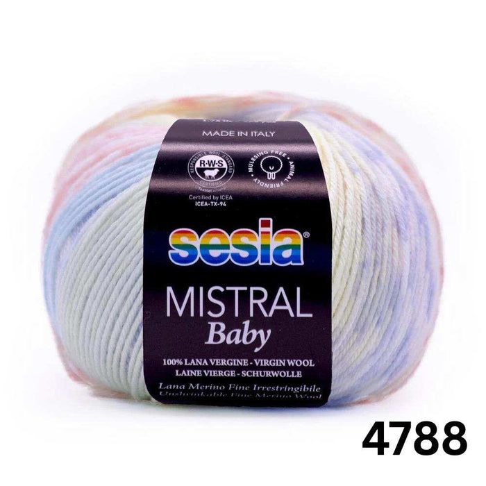 Rolled Edge Baby Sweater Knitting Kit-Needlecraft Kits-Wild & Woolly Yarns-Watercolour Breeze (4788)-Newborn / 3 Months / 6-9 Months-Wild & Woolly Yarns