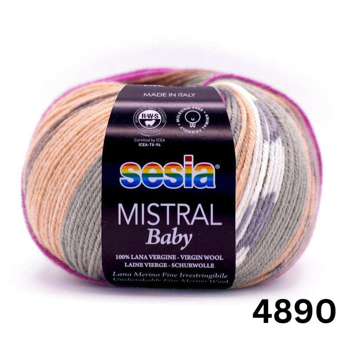 Rolled Edge Baby Sweater Knitting Kit-Needlecraft Kits-Wild & Woolly Yarns-Wild Heather (4890)-Newborn / 3 Months / 6-9 Months-Wild & Woolly Yarns