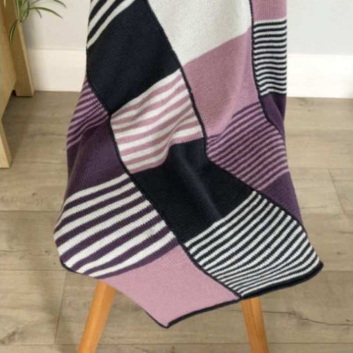 Blocks and Stripes Baby Blanket Knitting Pattern (K3019)-Pattern-Wild and Woolly Yarns