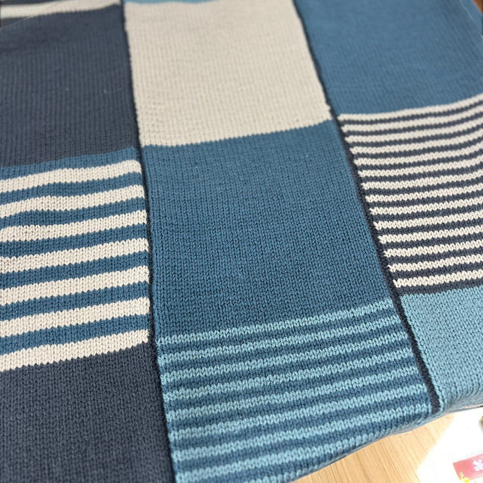 Blocks and Stripes Baby Blanket Knit Kit