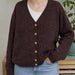 Bottom Up V Neck Cardigan Knit Kit-Needlecraft Kits-Wild & Woolly Yarns-Small / Medium-Cider (ADTCCR3)-Wild & Woolly Yarns