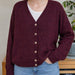 Bottom Up V Neck Cardigan Knit Kit-Needlecraft Kits-Wild & Woolly Yarns-Small / Medium-Maroon (ADTCCT2)-Wild & Woolly Yarns