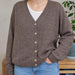 Bottom Up V Neck Cardigan Knit Kit-Needlecraft Kits-Wild & Woolly Yarns-Small / Medium-Taupe (ADTCCQ9)-Wild & Woolly Yarns