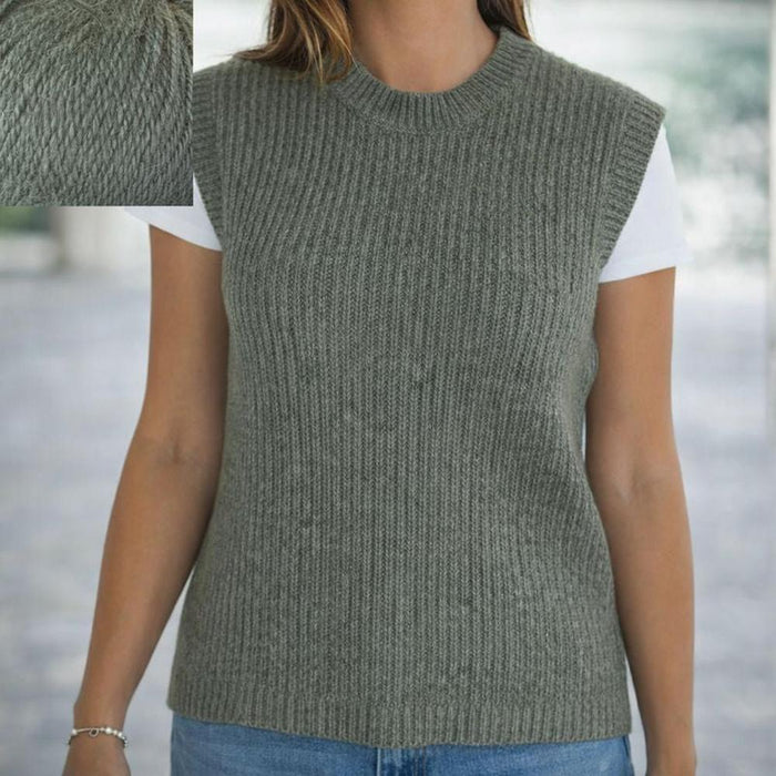 Broken Rib Vest Knit Kit-Needlecraft Kits-Wild & Woolly Yarns-Hunter-Small-Wild & Woolly Yarns