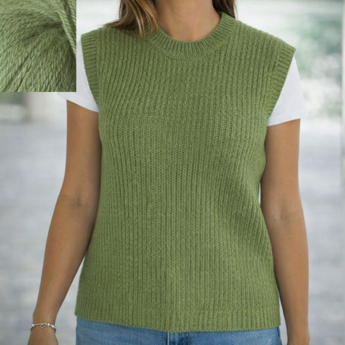 Broken Rib Vest Knit Kit-Needlecraft Kits-Wild & Woolly Yarns-Pickle-Small-Wild & Woolly Yarns