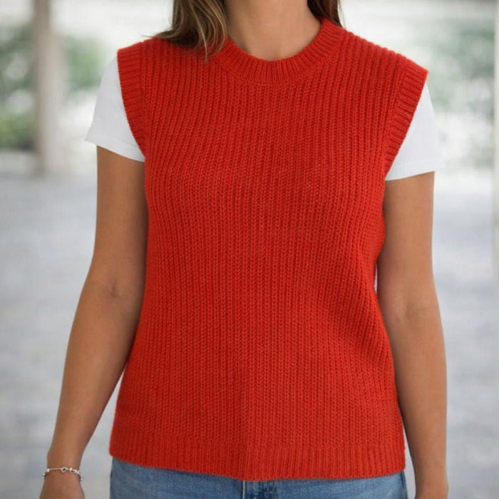 Broken Rib Vest Knit Kit-Needlecraft Kits-Wild & Woolly Yarns-Sienna-Small-Wild & Woolly Yarns