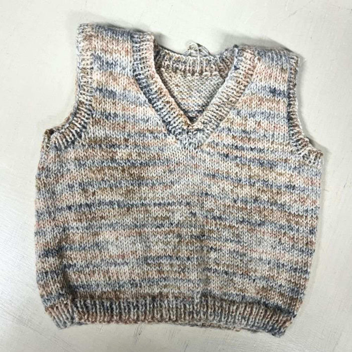 Classic Baby / Toddler Pullover Vest Knit Kit-Needlecraft Kits-Wild & Woolly Yarns-101-Newborn / 3 Mnths-Wild & Woolly Yarns