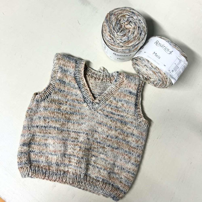 Classic Baby / Toddler Pullover Vest Knit Kit-Needlecraft Kits-Wild & Woolly Yarns-101-Newborn / 3 Mnths-Wild & Woolly Yarns