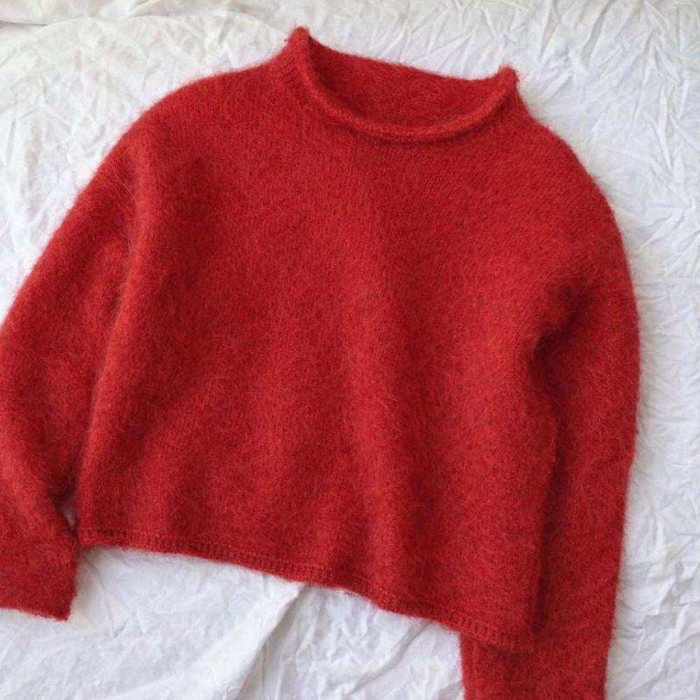 Cloud Blouse Knit Kit-Needlecraft Kits-Wild & Woolly Yarns-Carmine (6120)-XXS-Wild & Woolly Yarns