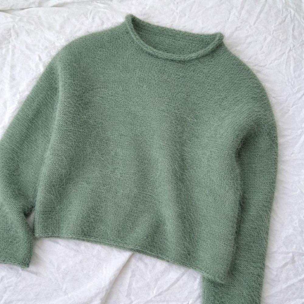 Cloud Blouse Knit Kit-Needlecraft Kits-Wild & Woolly Yarns-Grey Aqua (6298)-XXS-Wild & Woolly Yarns
