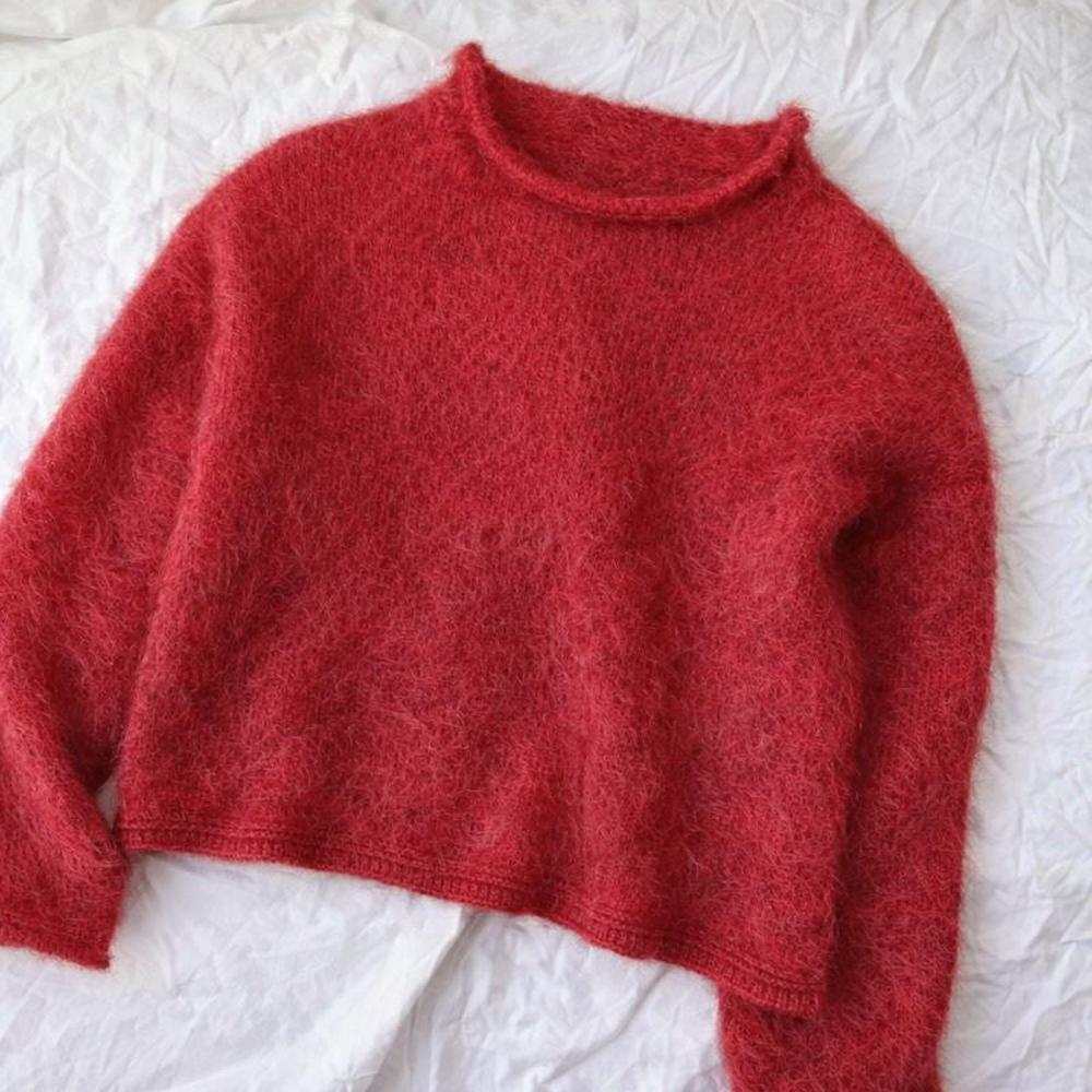 Cloud Blouse Knit Kit-Needlecraft Kits-Wild & Woolly Yarns-Lipstick Red (6131)-XXS-Wild & Woolly Yarns