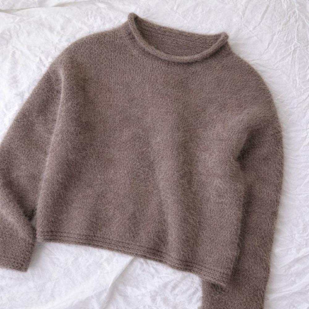 Cloud Blouse Knit Kit-Needlecraft Kits-Wild & Woolly Yarns-Soft Bark (6283)-XXS-Wild & Woolly Yarns