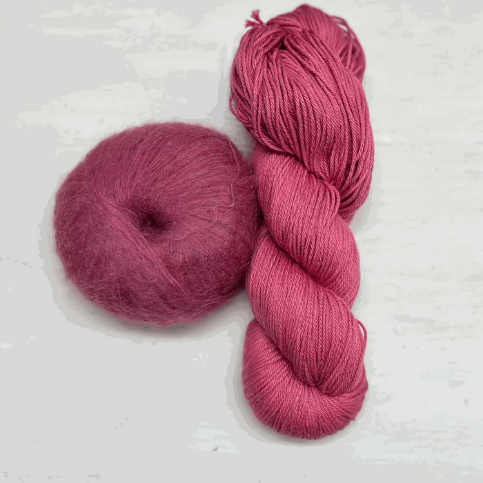 'Cosy' A Simple Scarf Knit Kit-Needlecraft Kits-Wild & Woolly Yarns-Summer Vacation & Raspberry Crush-Without Needles-Wild & Woolly Yarns
