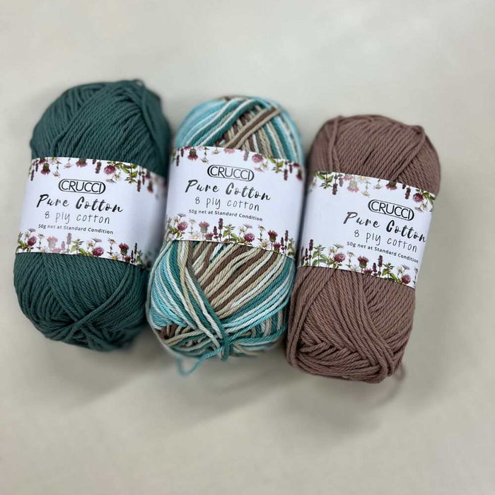 Cotton Dishcloths Knit Kit-Needlecraft Kits-Wild & Woolly Yarns-Twilight Meadows-No Needles-Wild & Woolly Yarns