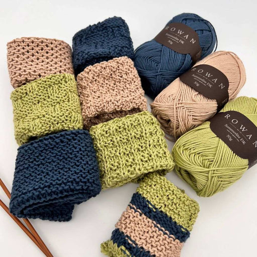 Cotton Dishcloths Knit Kit-Needlecraft Kits-Wild & Woolly Yarns-Willowisp-No Needles-Wild & Woolly Yarns