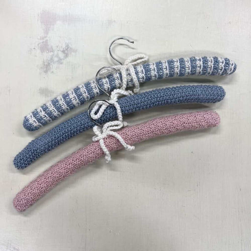 Covered Coat Hangers Knit Kit-Needlecraft Kits-Wild & Woolly Yarns-Harbour Mist-Adult Coat Hangers-Wild & Woolly Yarns