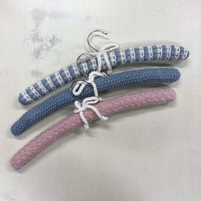 Covered Coat Hangers Knit Kit-Needlecraft Kits-Wild & Woolly Yarns-Harbour Mist-Adult Coat Hangers-Wild & Woolly Yarns