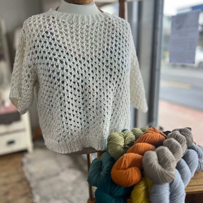 Cropped Boxy Tee Knit Kit-Needlecraft Kits-Wild and Woolly Yarns