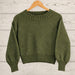 Cropped Sweater Knit Kit-Needlecraft Kits-Wild & Woolly Yarns-Olive (619) *NEW*-32-34 / 34-36-Wild & Woolly Yarns