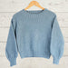 Cropped Sweater Knit Kit-Needlecraft Kits-Wild & Woolly Yarns-Pacific Blue (612)-32-34 / 34-36-Wild & Woolly Yarns