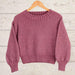 Cropped Sweater Knit Kit-Needlecraft Kits-Wild & Woolly Yarns-Raspberry Melange (620) *NEW*-32-34 / 34-36-Wild & Woolly Yarns
