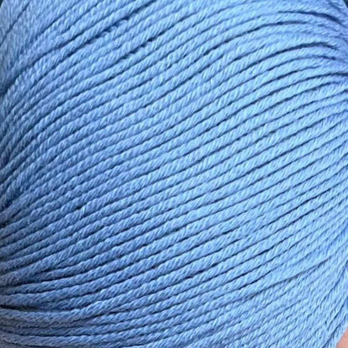 Light blue organic cotton yarn for knit kit.