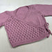 Crossover Jacket & Hat Knit Kit with Ribbed Edging and Lace Design for Babies