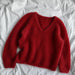 Cumulus Blouse V-Neck Knit Kit-Needlecraft Kits-Wild & Woolly Yarns-XS / S-Carmine (6120)-Wild & Woolly Yarns