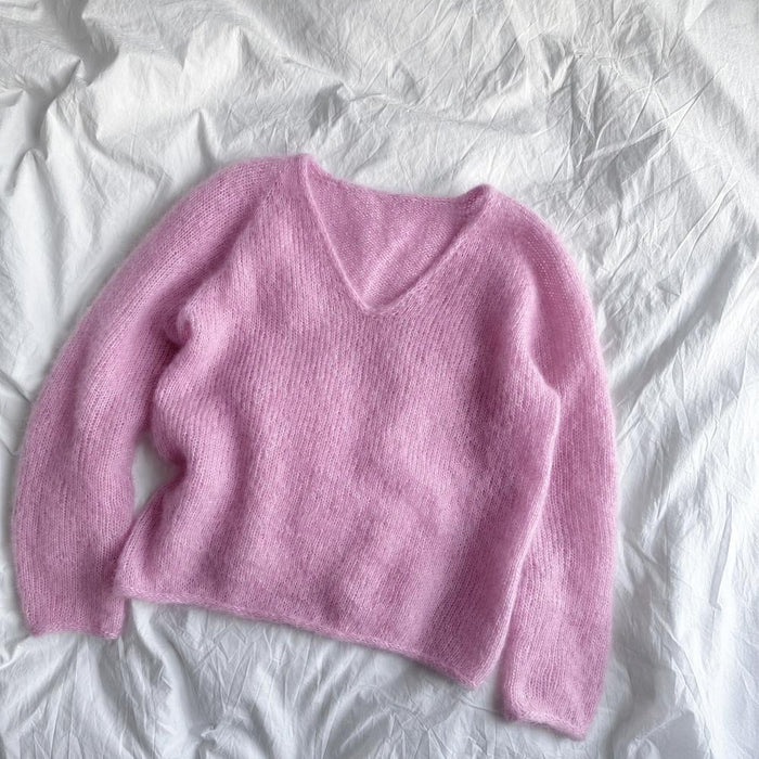 Cumulus Blouse V-Neck Knit Kit-Needlecraft Kits-Wild & Woolly Yarns-XS / S-Mauve Magic (6039)-Wild & Woolly Yarns
