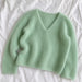Cumulus Blouse V-Neck Knit Kit-Needlecraft Kits-Wild & Woolly Yarns-XS / S-Mint Macaron (6613)-Wild & Woolly Yarns