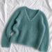Cumulus Blouse V-Neck Knit Kit-Needlecraft Kits-Wild & Woolly Yarns-XS / S-Rainier Blue (6804)-Wild & Woolly Yarns