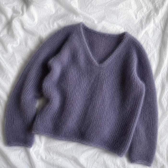 Cumulus Blouse V-Neck Knit Kit-Needlecraft Kits-Wild & Woolly Yarns-XS / S-Twilight Purple (6297)-Wild & Woolly Yarns