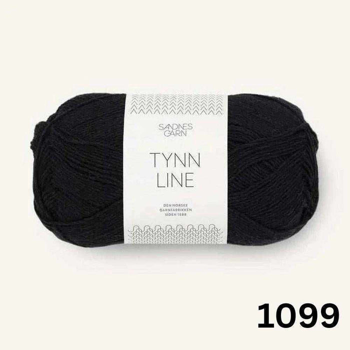 Cumulus Tee Knit Kit – Tynn Line-Needlecraft Kits-Wild & Woolly Yarns-XXS / XS / S-Black (1099)-Wild & Woolly Yarns