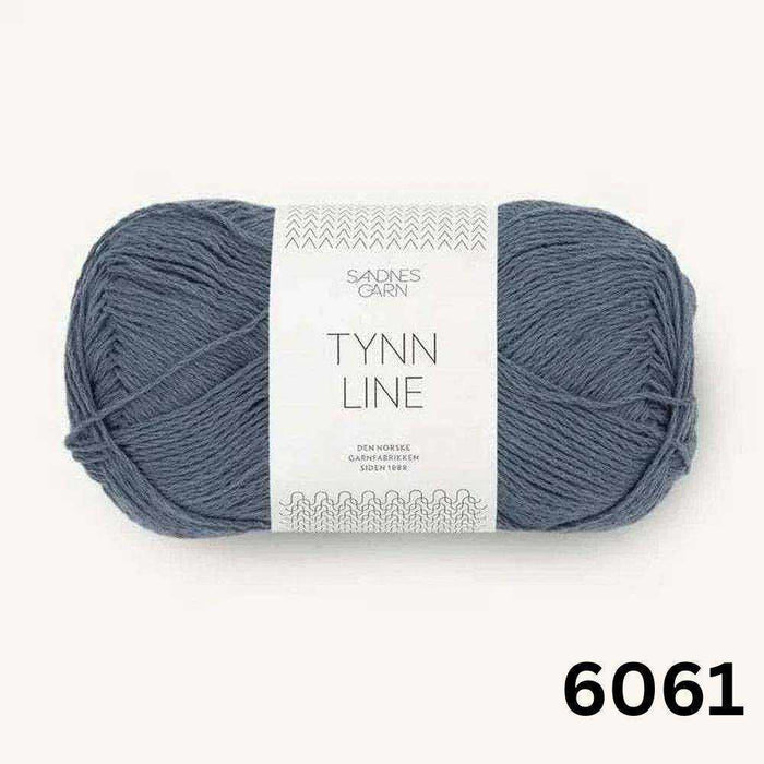 Cumulus Tee Knit Kit – Tynn Line-Needlecraft Kits-Wild & Woolly Yarns-XXS / XS / S-Dark Blue-Grey (6061)-Wild & Woolly Yarns