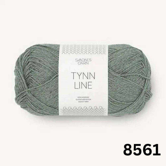 Cumulus Tee Knit Kit – Tynn Line-Needlecraft Kits-Wild & Woolly Yarns-XXS / XS / S-Dusty Green (8561)-Wild & Woolly Yarns