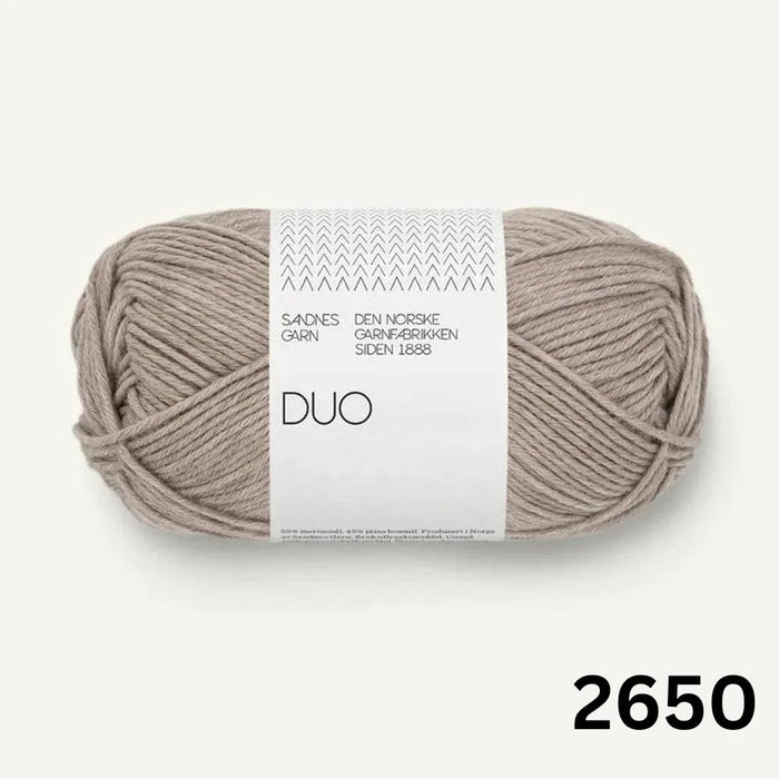 Duo – Soft Merino & Cotton Blend-Yarn-Sandnes Garn-Beige Melange (2650)-Wild & Woolly Yarns