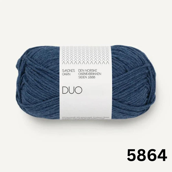 Duo – Soft Merino & Cotton Blend-Yarn-Sandnes Garn-Blueprint Melange (5864)-Wild & Woolly Yarns