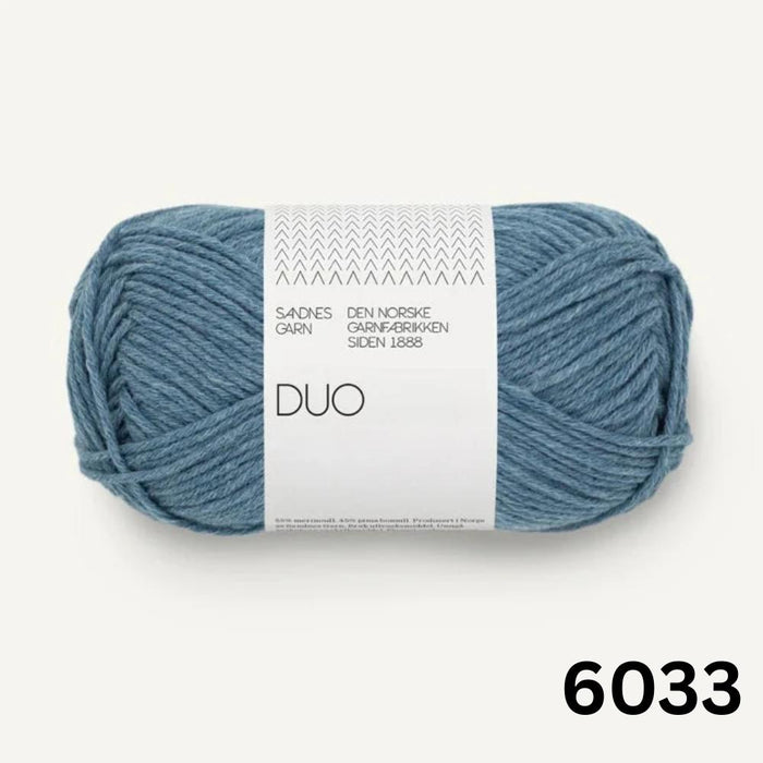 Duo – Soft Merino & Cotton Blend-Yarn-Sandnes Garn-Denim Blue Melange (6033)-Wild & Woolly Yarns